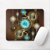 Tapis De Souris Fond rouillé Steampunk avec verres turquoise (Avec souris)