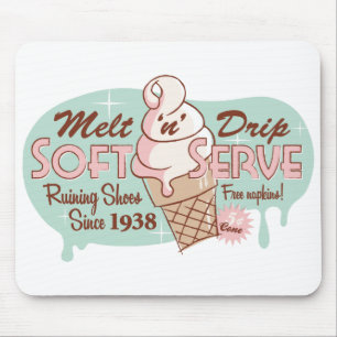 Tapis De Souris Fondez la crème glacée molle de service