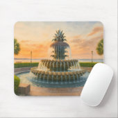 Tapis De Souris Fontaine d'ananas de Charleston Aquarelle (Avec souris)