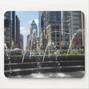 Tapis De Souris Fontaine d'eau dansante, Columbus Circle, New York