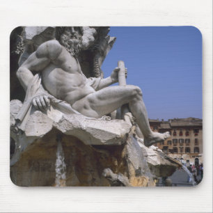 Tapis De Souris Fontaine des Quatre-Fleuves, Place Navone, Rome,