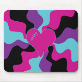 Tapis De Souris Fonte cardiaque - rose, violet, bleu et noir (Devant)