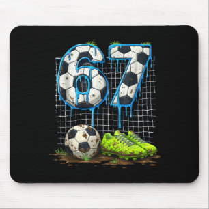 Tapis De Souris Football 67 six sept drôle gen alpha meme goutte