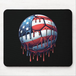 Tapis De Souris Football à la glace dégoulinante 4 juillet garçons