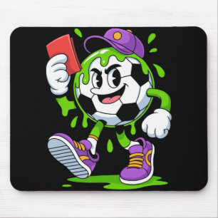 Tapis De Souris Football Byll Dessin Animé Goutte Carte Rouge Amus