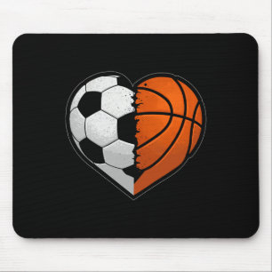 Tapis De Souris Football Bysketbyll Byll Cœur Amoureux de Sport Va