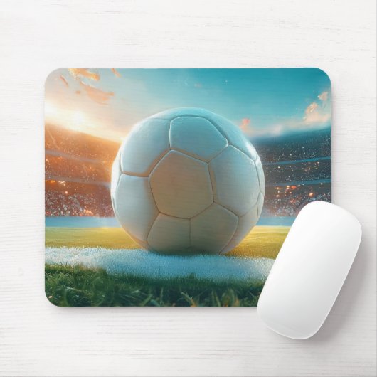 Tapis De Souris Football en blanc (Avec souris)