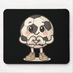 Tapis De Souris Football Ll Avec Coeur Mains Amour Mignon Football
