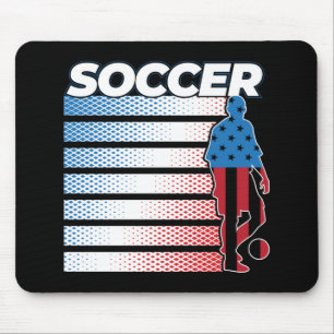 Tapis De Souris Football Masculin Rouge Blanc Bleu