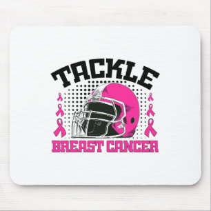 Tapis De Souris Football Ruban Rose de Sensibilisation au Cancer d