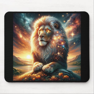 Tapis De Souris Force Astrologique Lion Espace Galaxie Cosmique Le