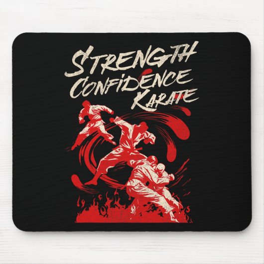 Tapis De Souris Force de confiance Karaté Esprit de combat martial (Devant)