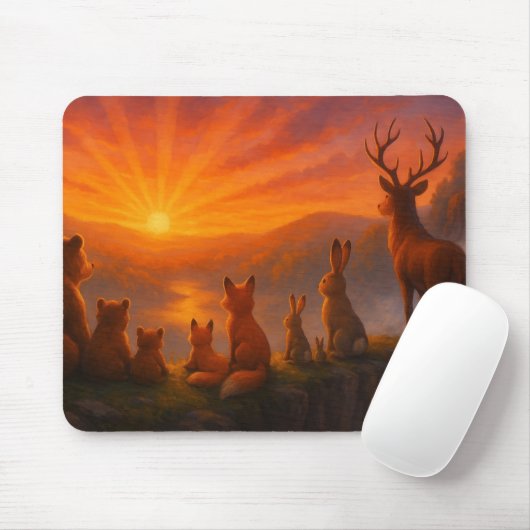 Tapis De Souris Forêt amis Sunrise Souris Pad (Avec souris)
