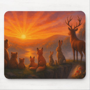 Tapis De Souris Forêt amis Sunrise Souris Pad