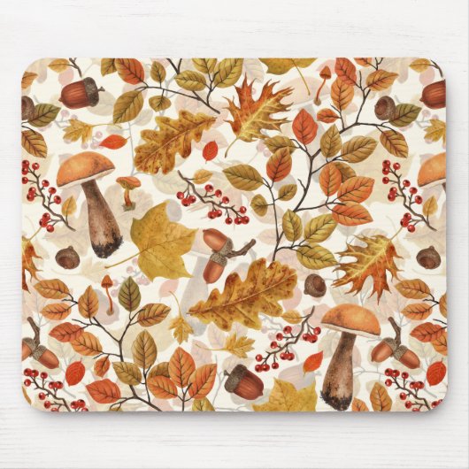Tapis De Souris Forêt automnale sur blanc (Devant)