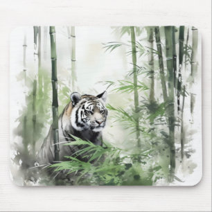 Tapis De Souris Forêt de bambou vert tigre