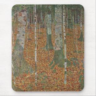 Tapis De Souris Forêt de Birch par Gustav Klimt, Art nouveau Vinta