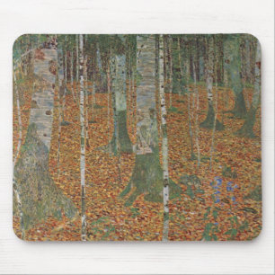 Tapis De Souris Forêt de bouleau par Gustav Klimt, Art Nouveau Vin