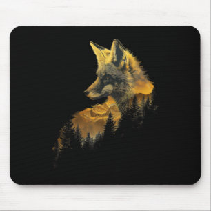 Tapis De Souris Forêt de renard amoureux de la nature Montagnes Ra