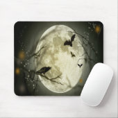 Tapis De Souris Forêt d'Halloween, chauves-souris, paysage (Avec souris)