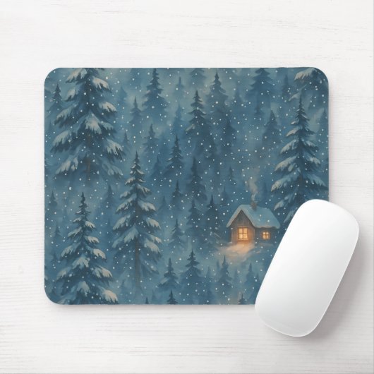 Tapis De Souris Forêt d'hiver de rêve couverture confortable (Avec souris)