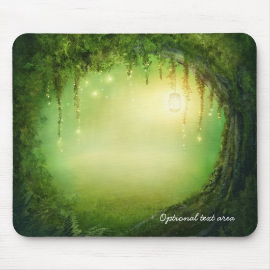 Tapis De Souris Forêt Enchantée Rêveuse & Éclairages Rustique Pers (Devant)