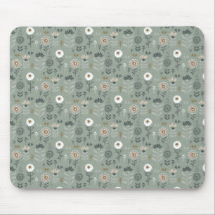Tapis De Souris Forêt Florale Sage Green