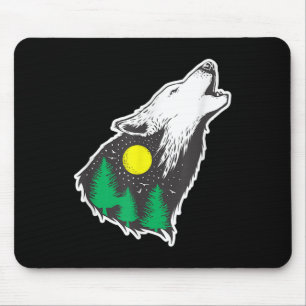 Tapis De Souris Forêt Howling Wolf Moon Protection de l'environnem