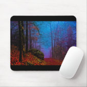 Tapis De Souris Forêt peinte automne pourpre brouillard (Avec souris)
