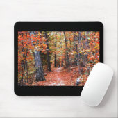 Tapis De Souris Forêt peinte sentier d'automne Cadeaux d'aquarelle (Avec souris)