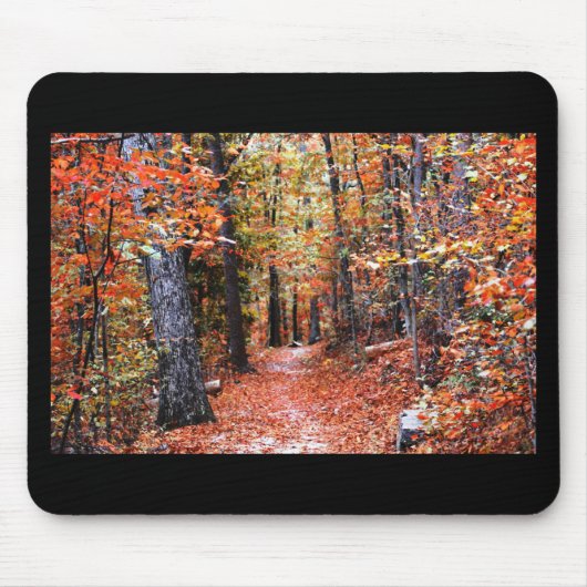 Tapis De Souris Forêt peinte sentier d'automne Cadeaux d'aquarelle (Devant)
