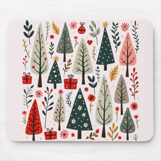 Tapis De Souris Forêt Whimsical d'arbres de Noël (Devant)