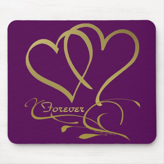 Tapis De Souris Forever Hearts Gold éditable couleurs arrière - pl (Devant)