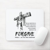 Tapis De Souris Forgive Cross Christian Faith Tee (Avec souris)