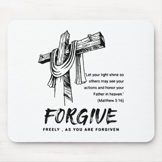 Tapis De Souris Forgive Cross Christian Faith Tee (Devant)