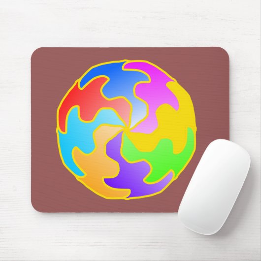 Tapis De Souris Forme de cercle abstrait (Avec souris)