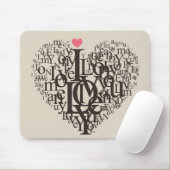 Tapis De Souris Forme de coeur des lettres (Avec souris)