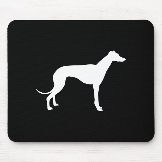 Tapis De Souris Forme noir et blanc de Greyhound (Devant)