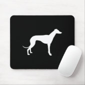 Tapis De Souris Forme noire et blanche de Greyhound (Avec souris)