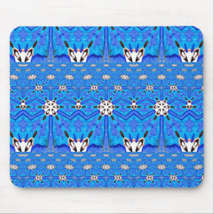 Tapis De Souris formes blanches sur le mouasepad bleu de grille