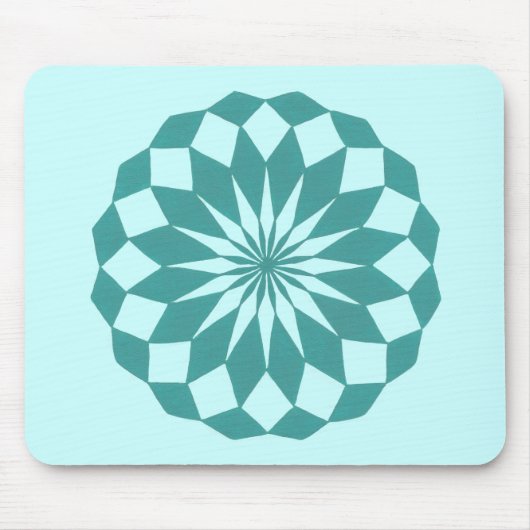 Tapis De Souris Formes de diamant en Mandala Turquoise Turquoise (Devant)