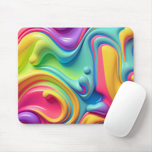 Tapis De Souris Formes en plastique arc-en-ciel (Avec souris)