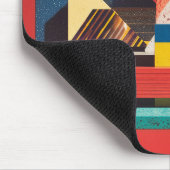 Tapis De Souris Formes géométriques colorées sur fond rouge (Coin)