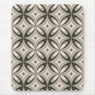 Tapis De Souris Formes géométriques rétro beige et marron