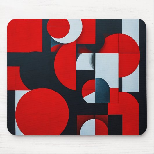 Tapis De Souris Formes géométriques rouges (Devant)