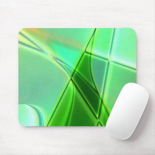 Tapis De Souris Formes géométriques vertes courbes avec contours p (Avec souris)