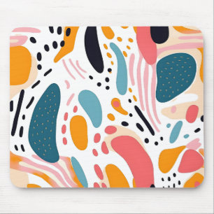 Tapis De Souris Formes organiques abstraites colorées motif bohème