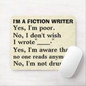 Tapis De Souris Formule d'utilisation drôle d'auteur de fiction (Avec souris)