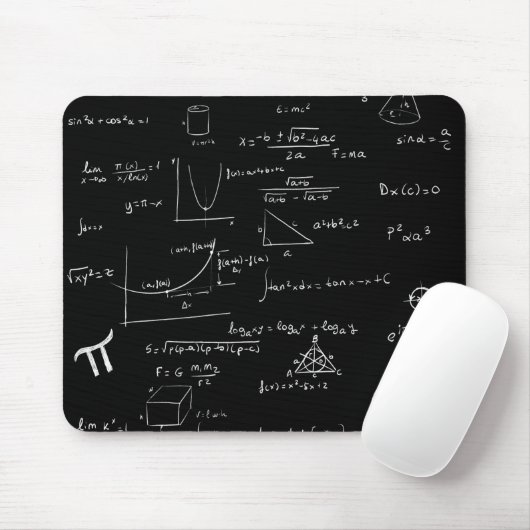 Tapis De Souris Formules et équations mathématiques blanches gris (Avec souris)
