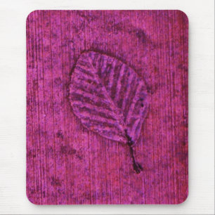 Tapis De Souris Fossile de feuille magenta